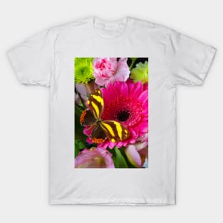 Golden Wings On Pink Gerbera Daisy T-Shirt